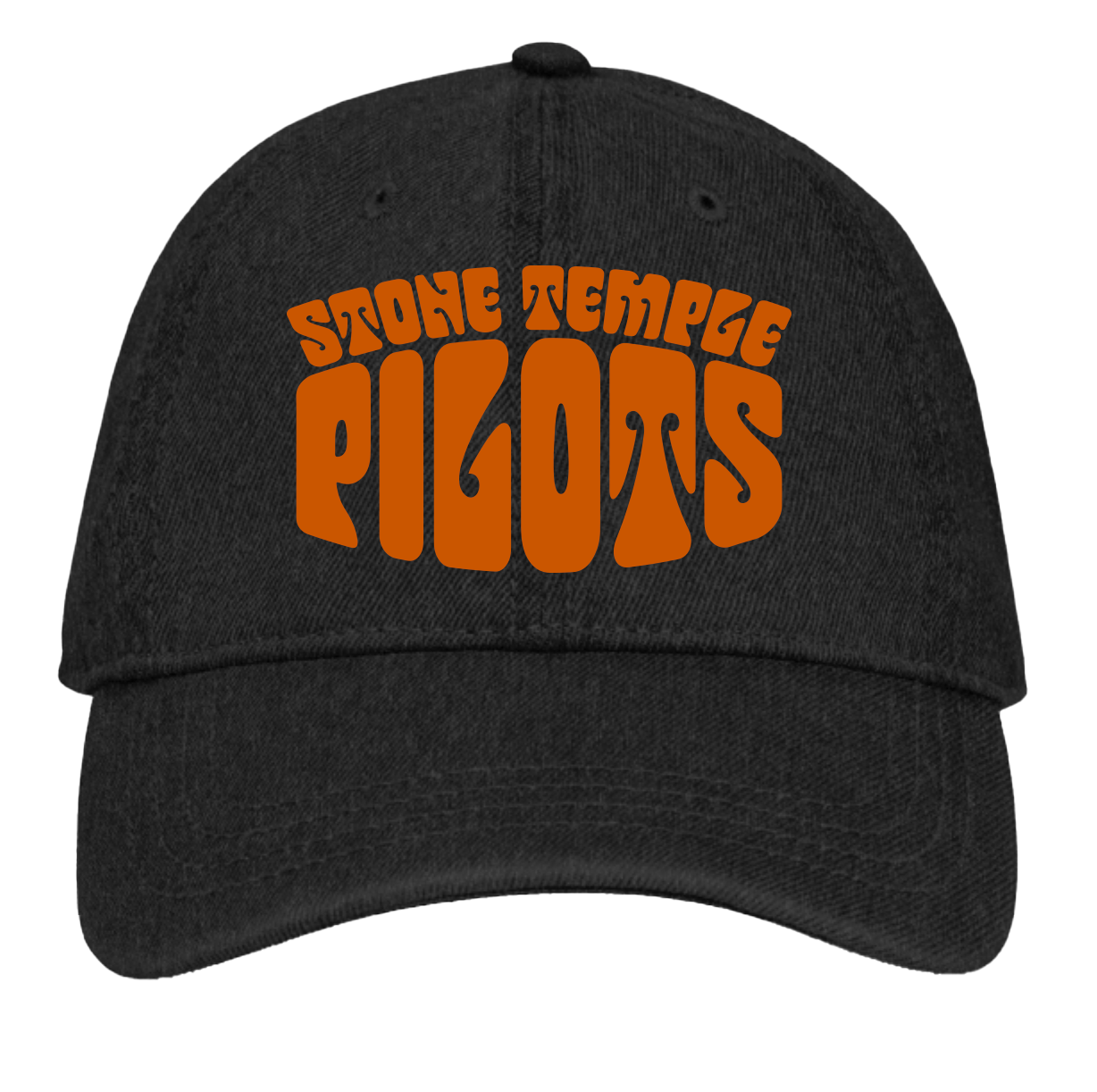 Denim hat with retro orange Stone Temple Pilots logo