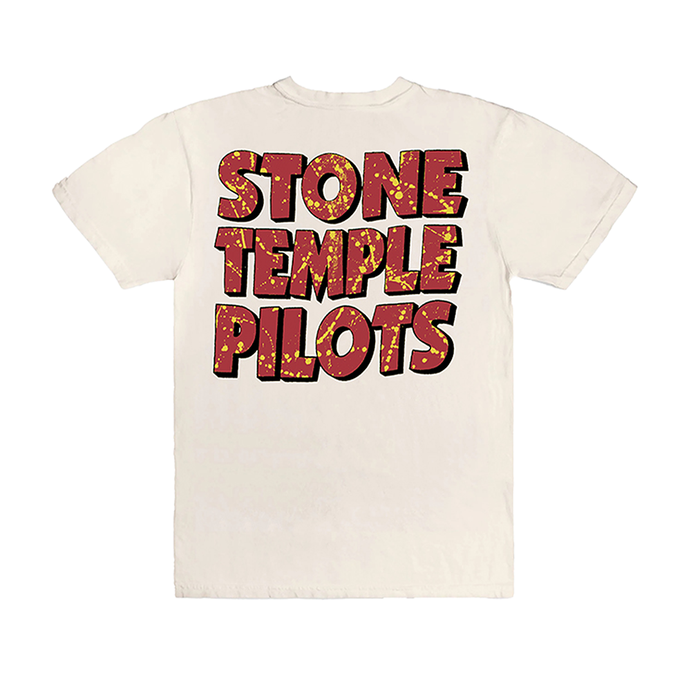 Vintage-style Stone Temple Pilots tour t-shirt large block band name on the back.
